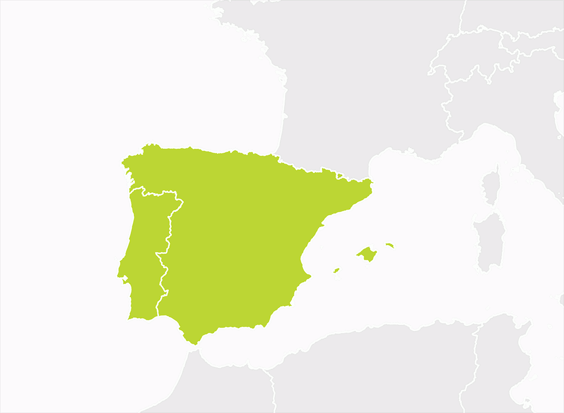 Map of Iberia (Spain and Portugal)