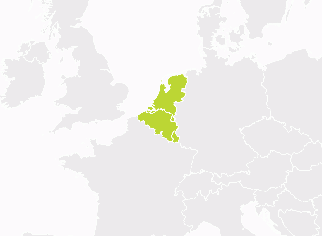 Benelüks (Belçika, Hollanda ve Lüksemburg) Haritası