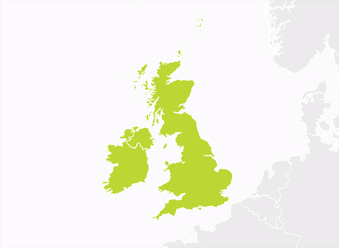 Map of United Kingdom & Republic of Ireland